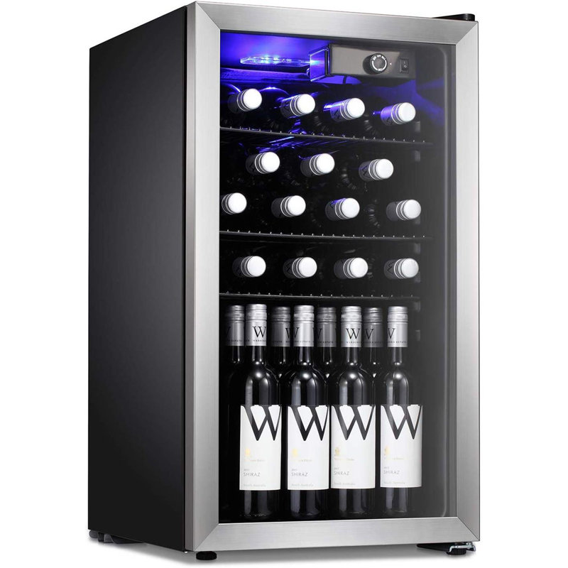 YUKOOL 26 Bottle Single Zone Freestanding Wine and Beverage